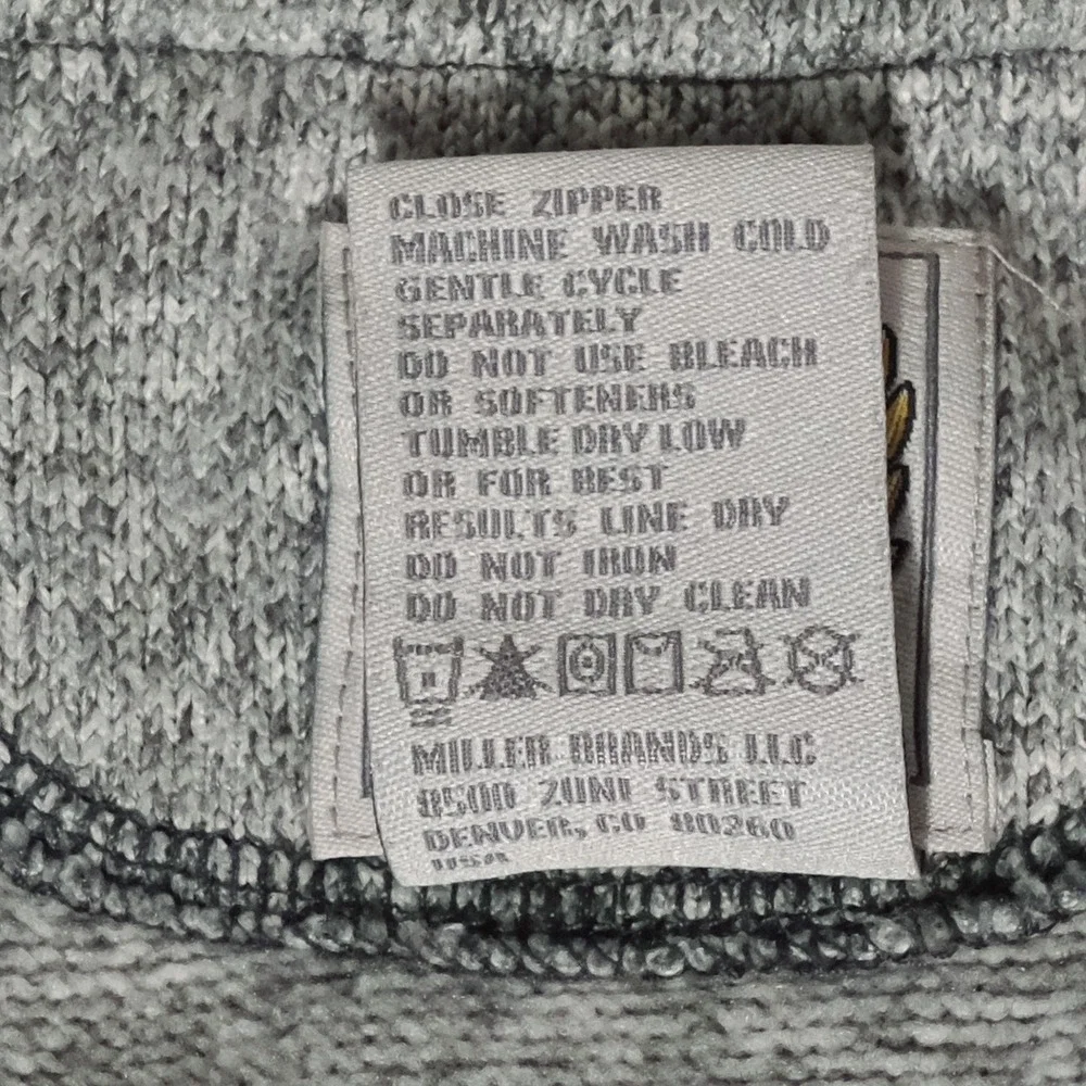Cinch 1/4 Zip Mens Pullover Medium Gray Embroidered Stretch Western